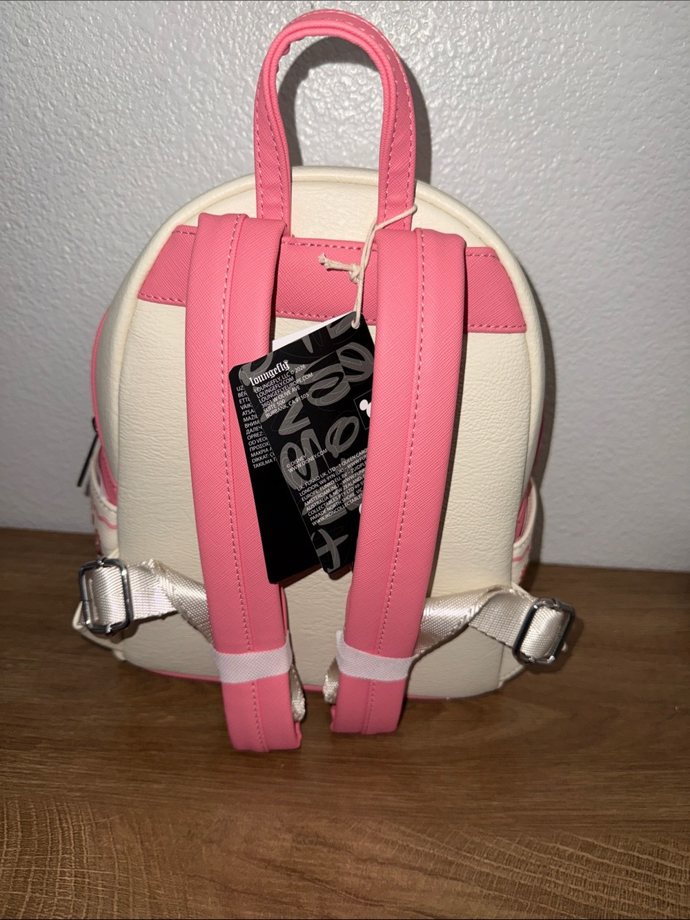 Loungefly Cream & Pink Minnie Mouse Floral Mini Backpack - Picture 3 of 5